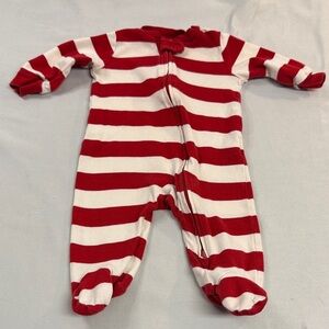 Little Planet - Organic Cotton Red and White Striped Footie Sleeper